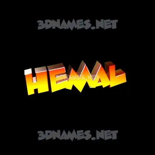 hemal in Black Background style - 3D name wallpaper