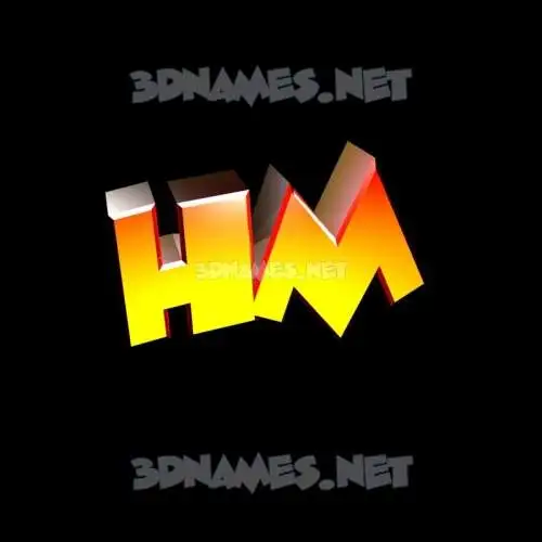 hm in Black Background style - 3D name wallpaper