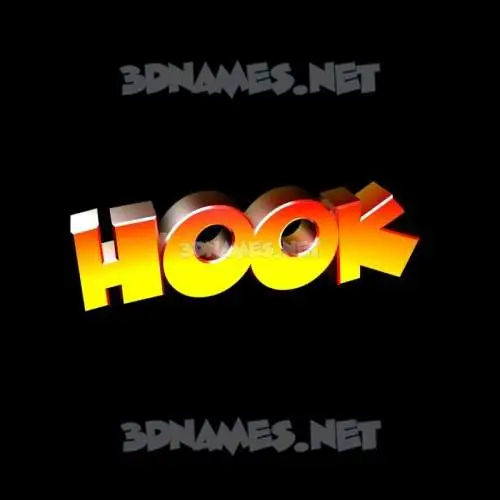 hook in Black Background style - 3D name wallpaper