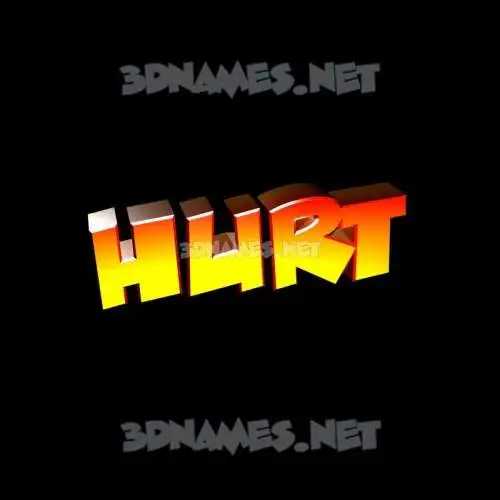 hurt in Black Background style - 3D name wallpaper