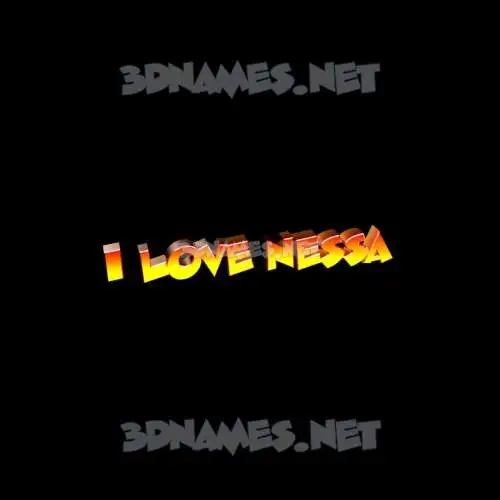 i love nessa in Black Background style - 3D name wallpaper