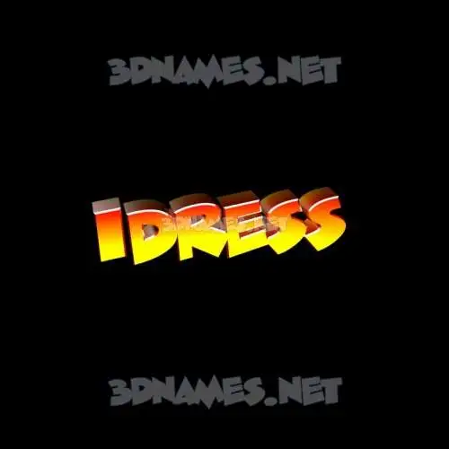 idress in Black Background style - 3D name wallpaper idress in Black Background style - 3D name wallpaper