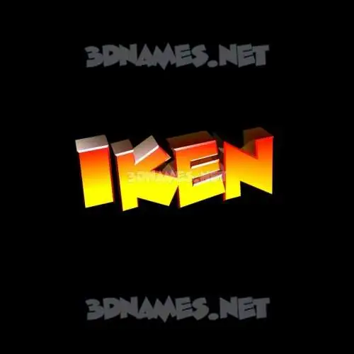iken in Black Background style - 3D name wallpaper