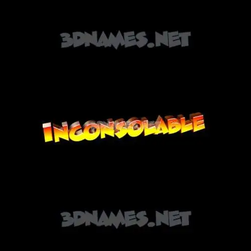 inconsolable in Black Background style - 3D name wallpaper