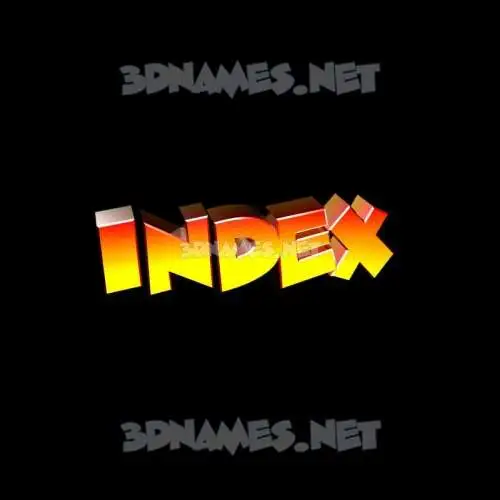 index in Black Background style - 3D name wallpaper
