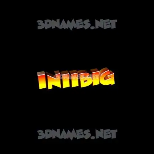 iniibig in Black Background style - 3D name wallpaper