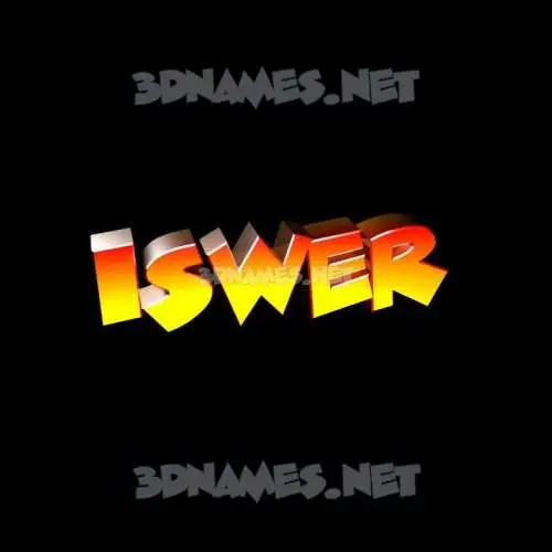 iswer in Black Background style - 3D name wallpaper