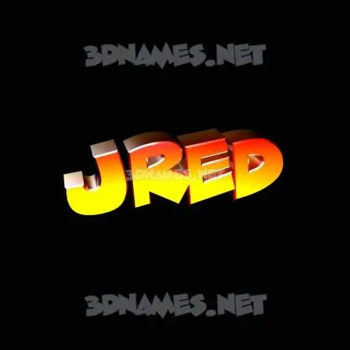 jred in Black Background style - 3D name wallpaper