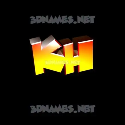 kh in Black Background style - 3D name wallpaper