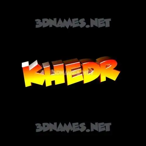 khedr in Black Background style - 3D name wallpaper