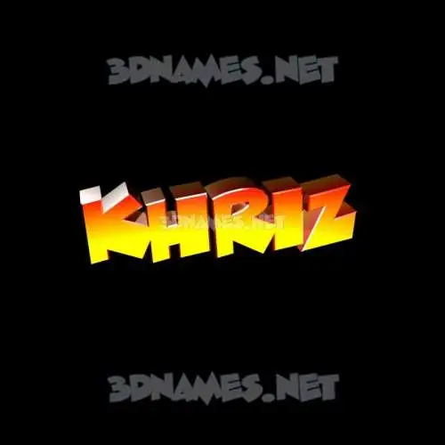 khriz in Black Background style - 3D name wallpaper