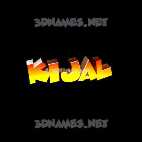 kijal in Black Background style - 3D name wallpaper