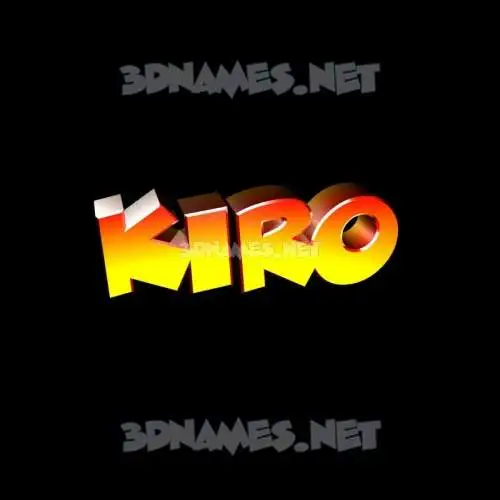 kiro in Black Background style - 3D name wallpaper