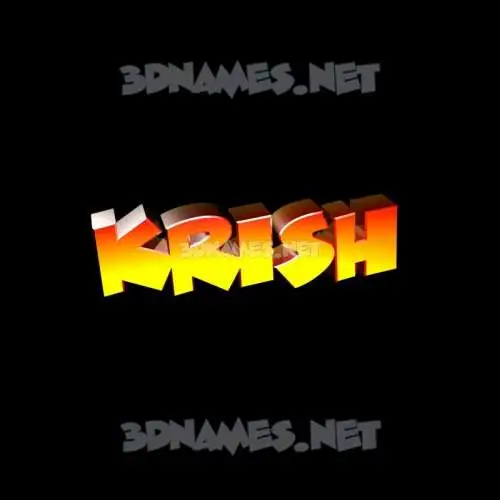 krish in Black Background style - 3D name wallpaper