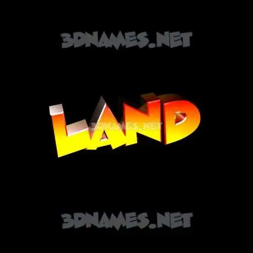 land in Black Background style - 3D name wallpaper