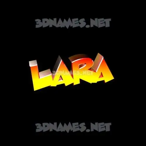 lara in Black Background style - 3D name wallpaper