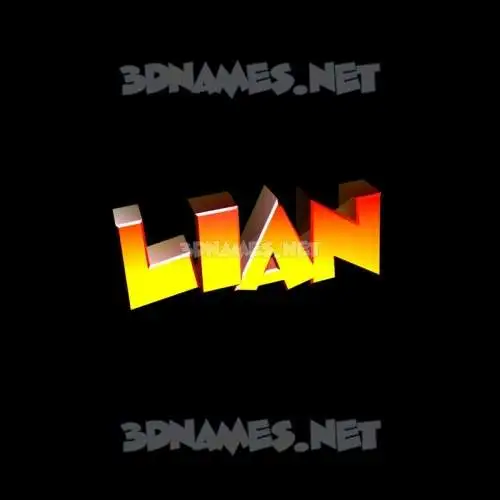 lian in Black Background style - 3D name wallpaper