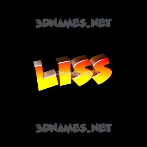 liss in Black Background style - 3D name wallpaper liss in Black Background style - 3D name wallpaper