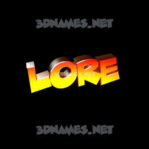 lore in Black Background style - 3D name wallpaper