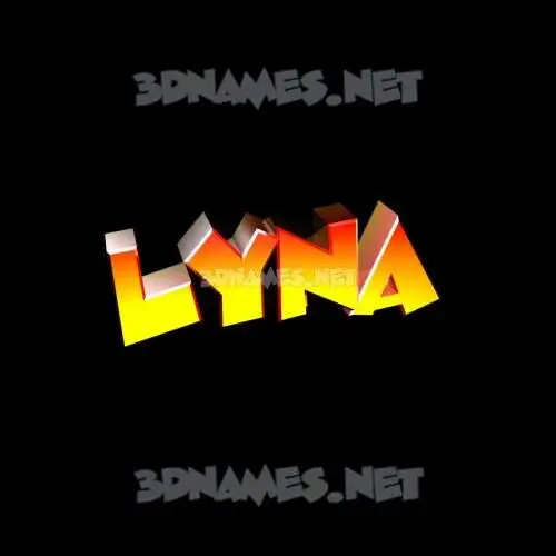 lyna in Black Background style - 3D name wallpaper
