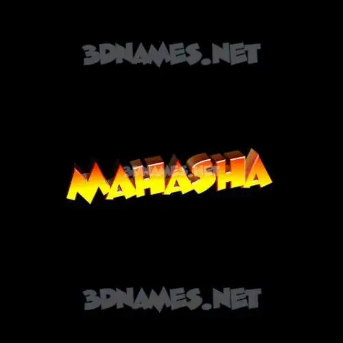 mahasha in Black Background style - 3D name wallpaper