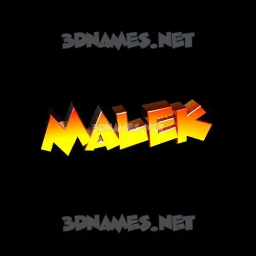 malek in Black Background style - 3D name wallpaper