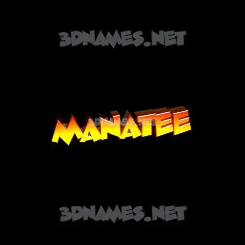 manatee in Black Background style - 3D name wallpaper