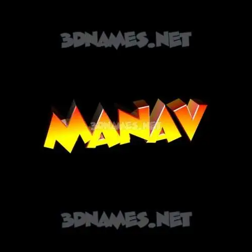 manav in Black Background style - 3D name wallpaper