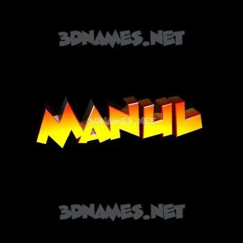 manul in Black Background style - 3D name wallpaper