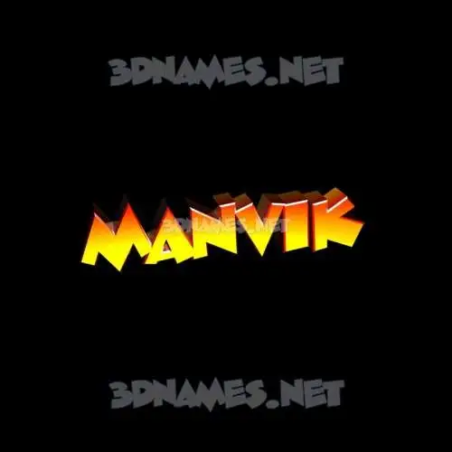 manvik in Black Background style - 3D name wallpaper