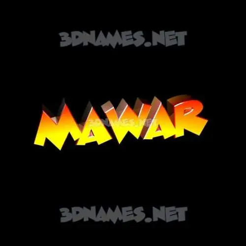 mawar in Black Background style - 3D name wallpaper