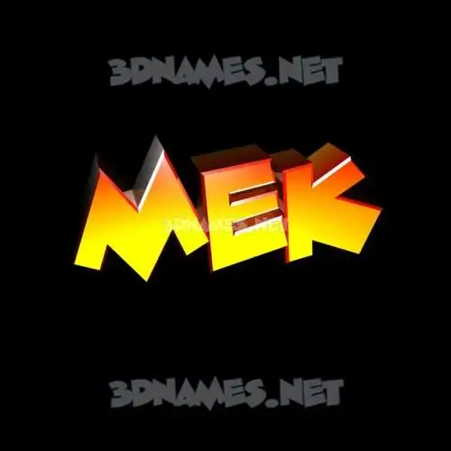 mek in Black Background style - 3D name wallpaper