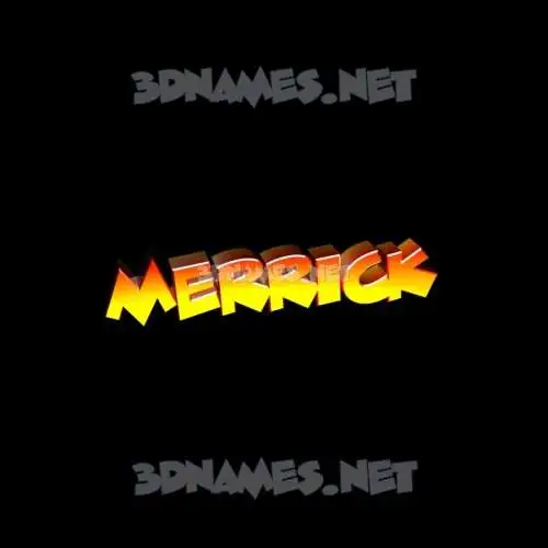 merrick in Black Background style - 3D name wallpaper