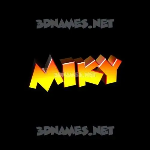miky in Black Background style - 3D name wallpaper