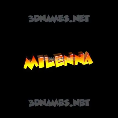milenna in Black Background style - 3D name wallpaper