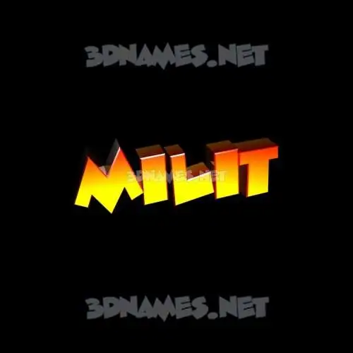 milit in Black Background style - 3D name wallpaper