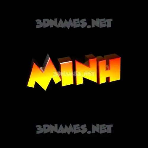 minh in Black Background style - 3D name wallpaper