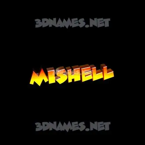 mishell in Black Background style - 3D name wallpaper