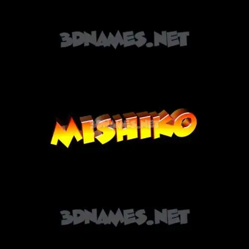 mishiko in Black Background style - 3D name wallpaper