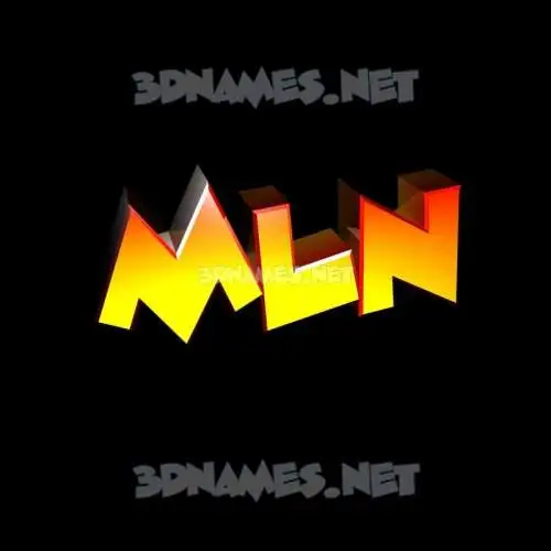 mln in Black Background style - 3D name wallpaper