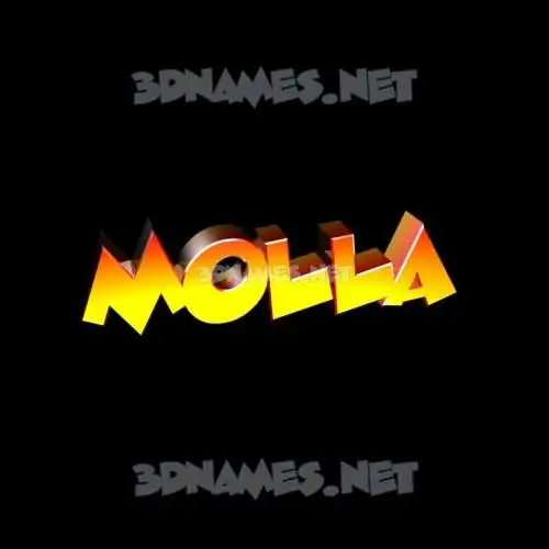 molla in Black Background style - 3D name wallpaper