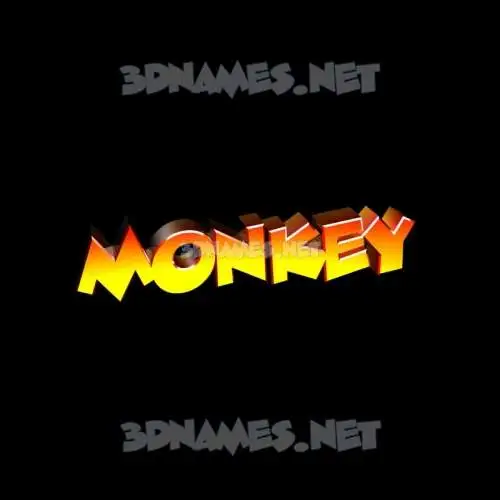 monkey in Black Background style - 3D name wallpaper monkey in Black Background style - 3D name wallpaper