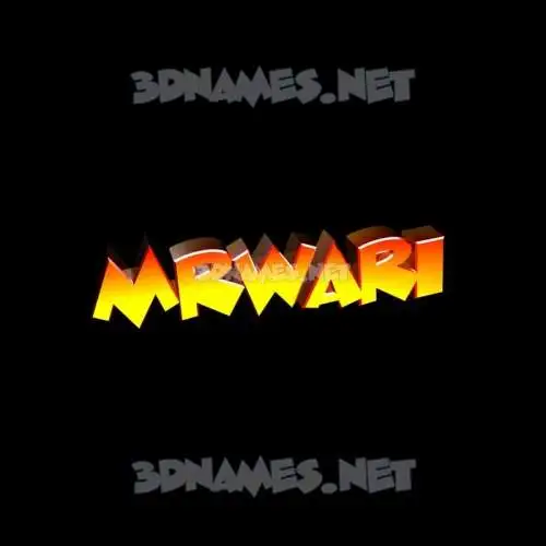 mrwari in Black Background style - 3D name wallpaper