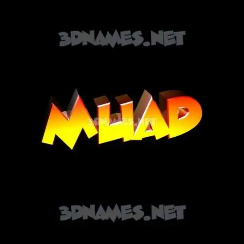 muad in Black Background style - 3D name wallpaper