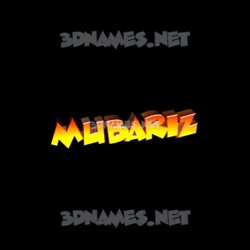 mubariz in Black Background style - 3D name wallpaper