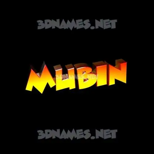 mubin in Black Background style - 3D name wallpaper