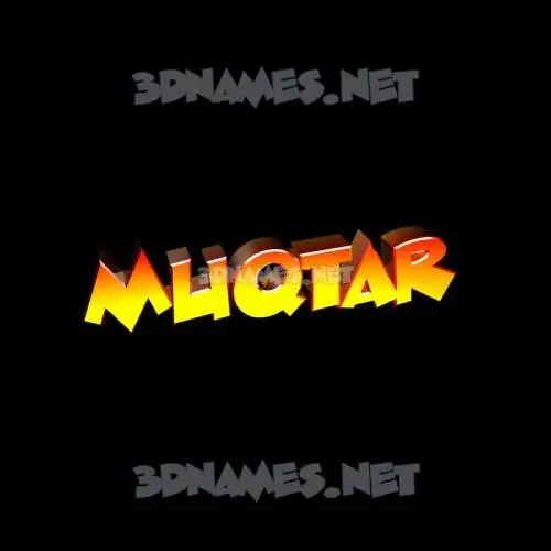 muqtar in Black Background style - 3D name wallpaper
