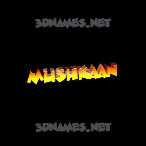 mushkaan in Black Background style - 3D name wallpaper