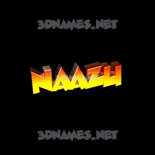 naazu in Black Background style - 3D name wallpaper
