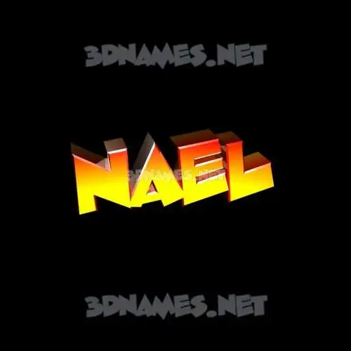 nael in Black Background style - 3D name wallpaper